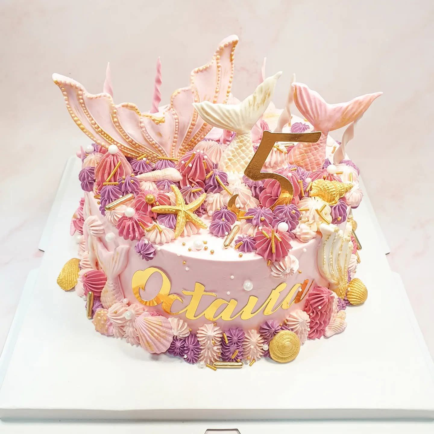 Luxe Mermaid Seashell Cake_3