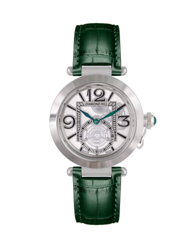 ساعة رجالية ماركة دايموند هيل فضي حزام اخضر موديل 170183G_0