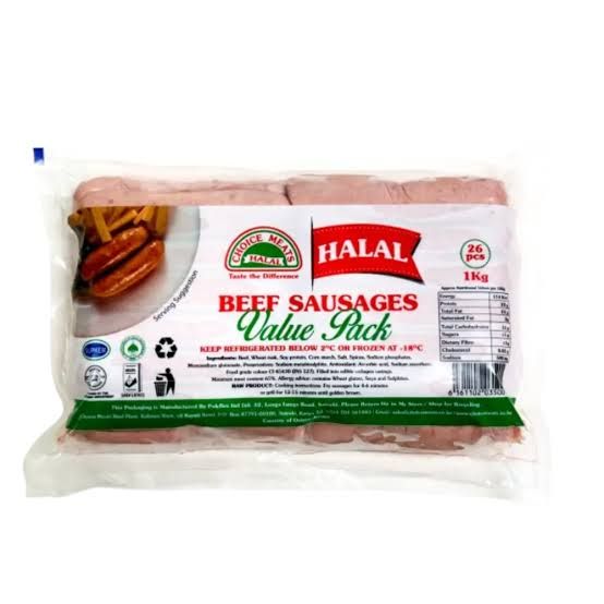 Choice meats beef sausages 1kg_0