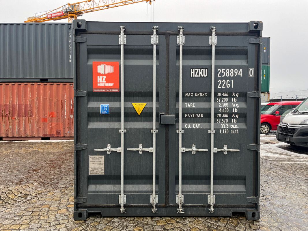 Contenedor de 20 pies en color antracita con puerta de acero_5