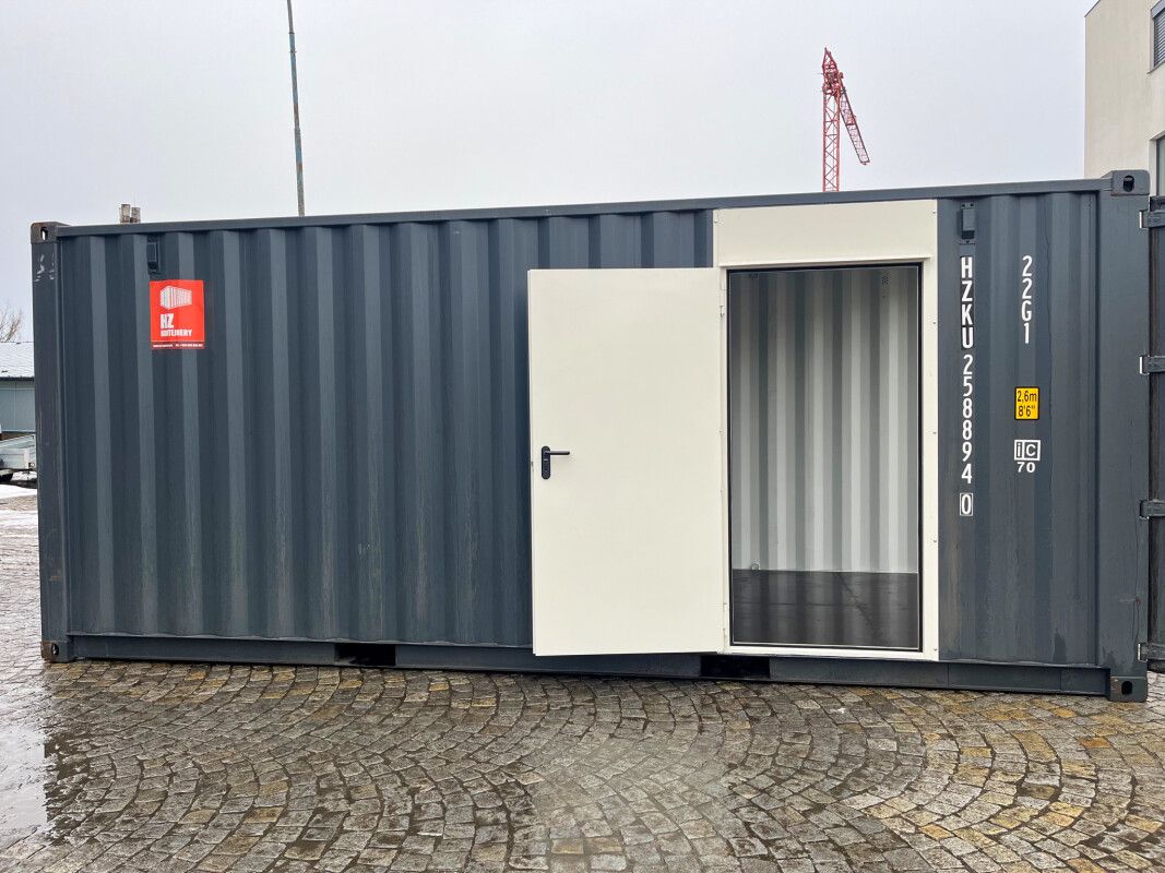 Contenedor de 20 pies en color antracita con puerta de acero_3