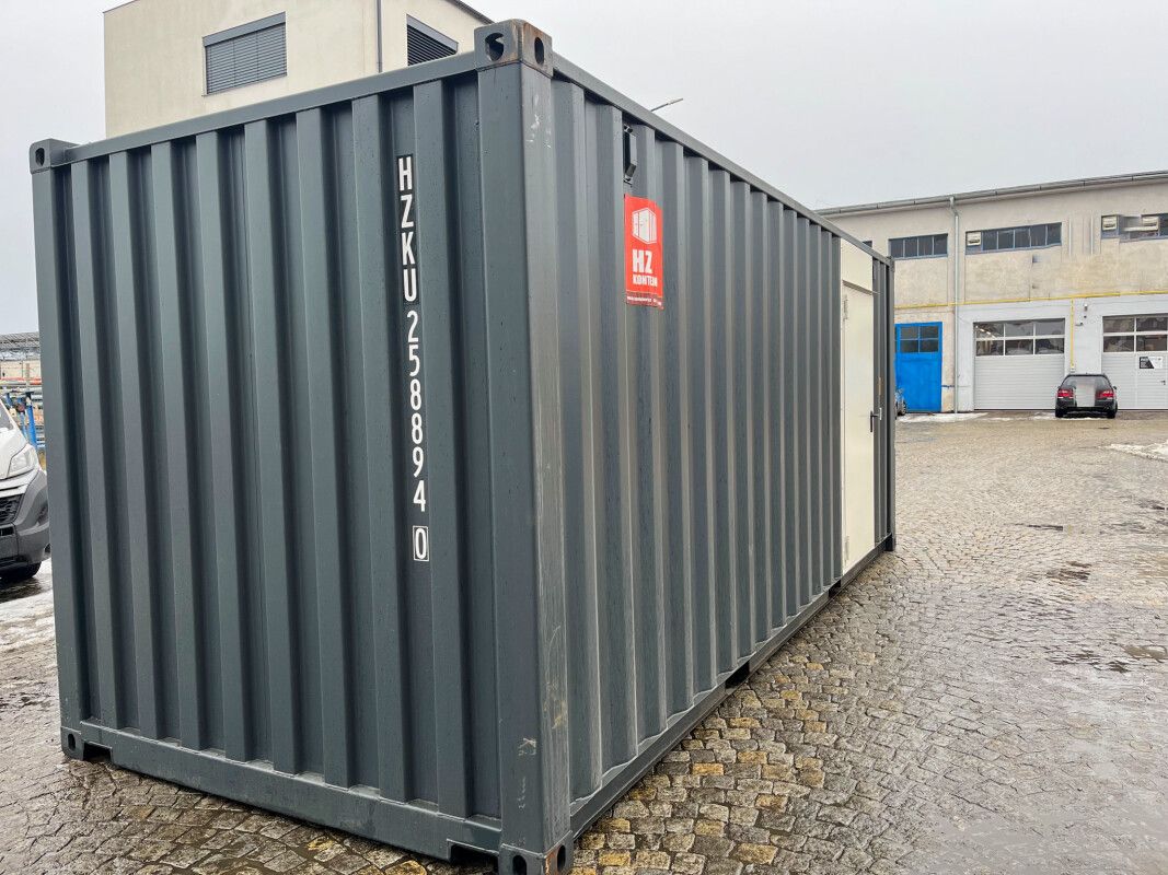 Contenedor de 20 pies en color antracita con puerta de acero_2