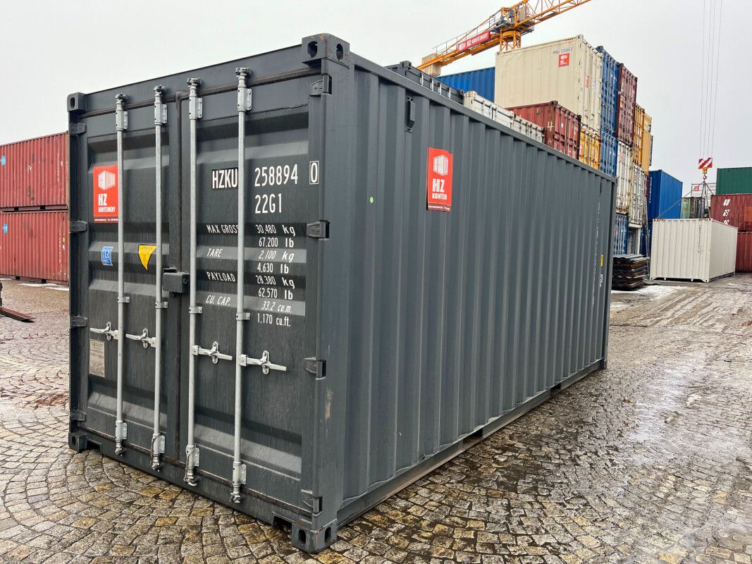 Contenedor de 20 pies en color antracita con puerta de acero_1