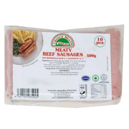 Choice meats beef sausage 500g_0