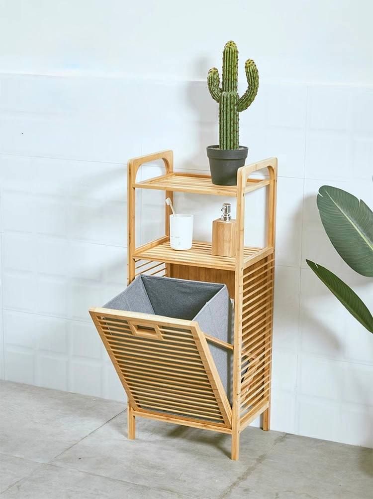 11100003 - 2 TIER BAMBOO LAUNDRY BASKET_0
