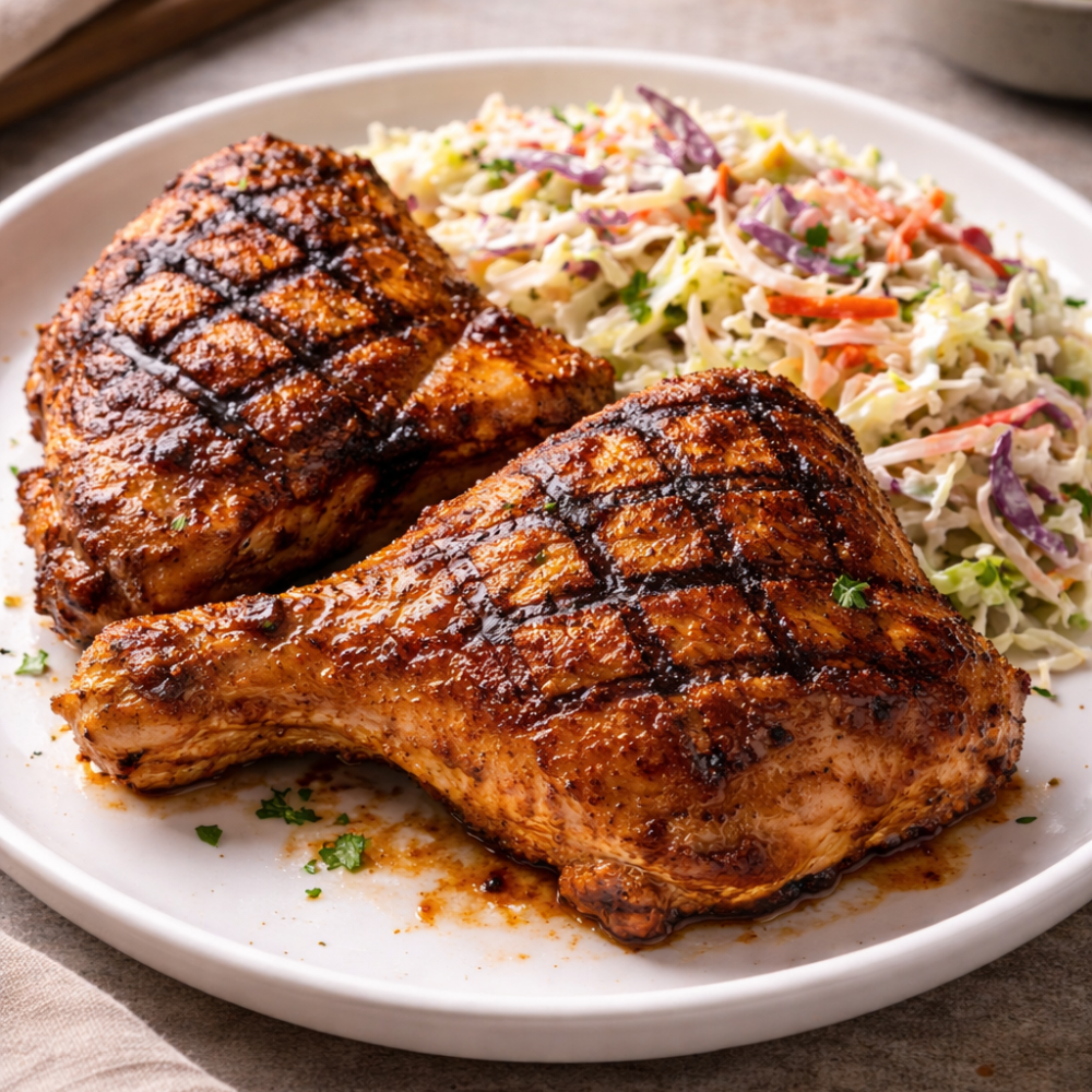 Grilled Chicken Thighs & Coleslaw_0
