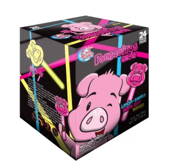 PALETA PUERQUITOS NEON COOL TOONS DISP C/24 PZS_0