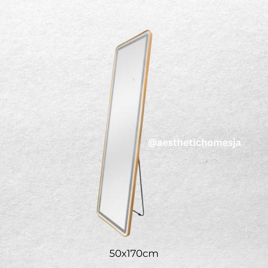 Aesthetic Gold Glow LED mirror _1