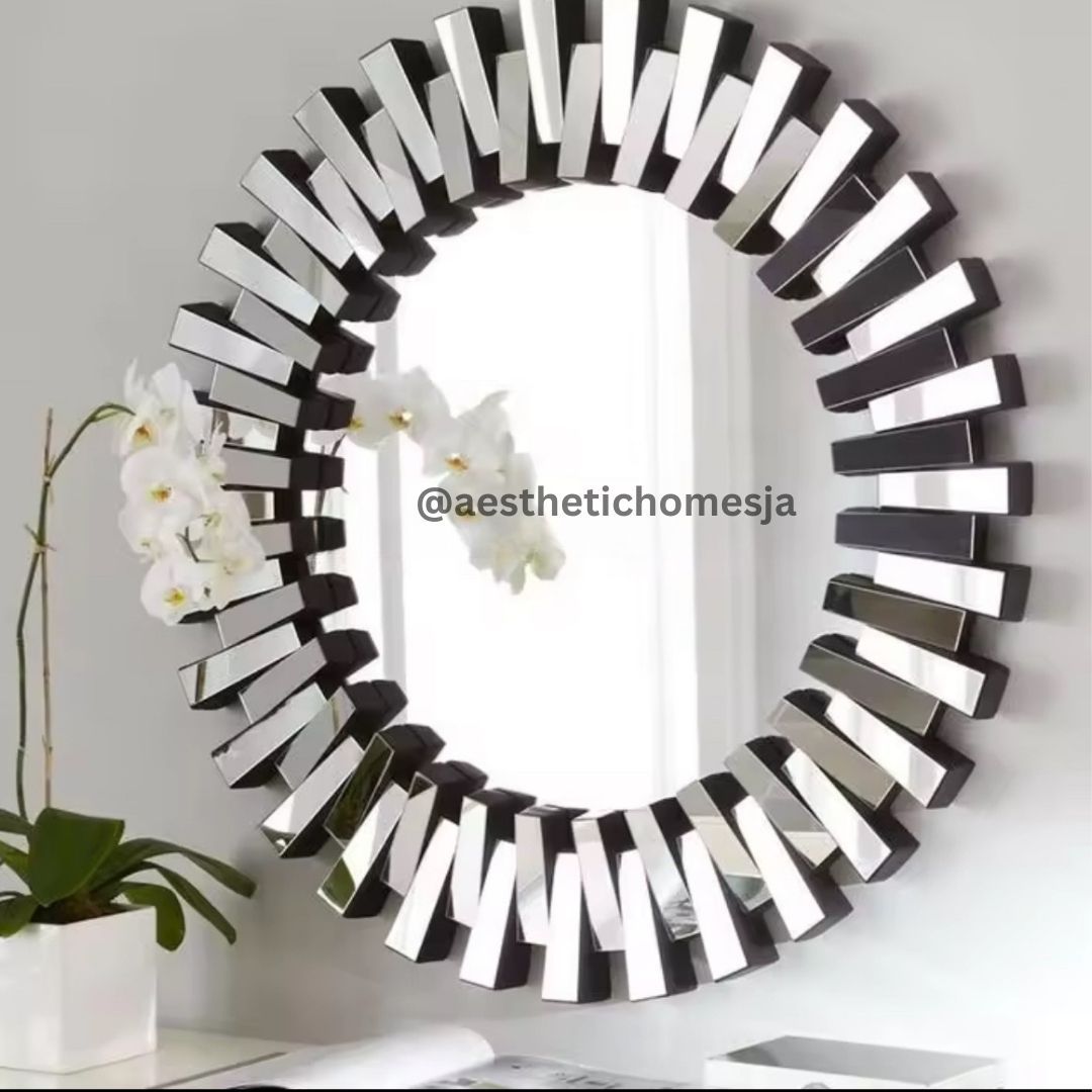 Aesthetic Sunburst Circle Mirror (90x90cm) – _0