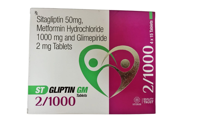 Sitagliptin + Metformin Hydrochloride + Glimepiride Tablets 1000 Mg Tablet_0