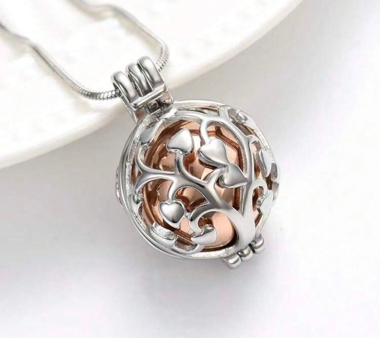 Memorial Urn Necklace Tree Of Life Ball_1