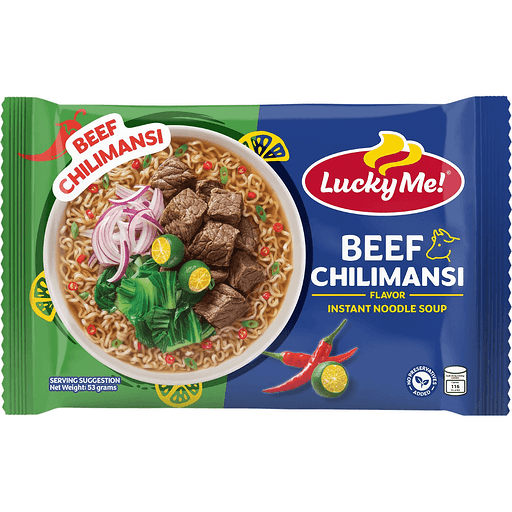 Lucky Me Instant Noodles Soup Beef Chilimansi 53g_0