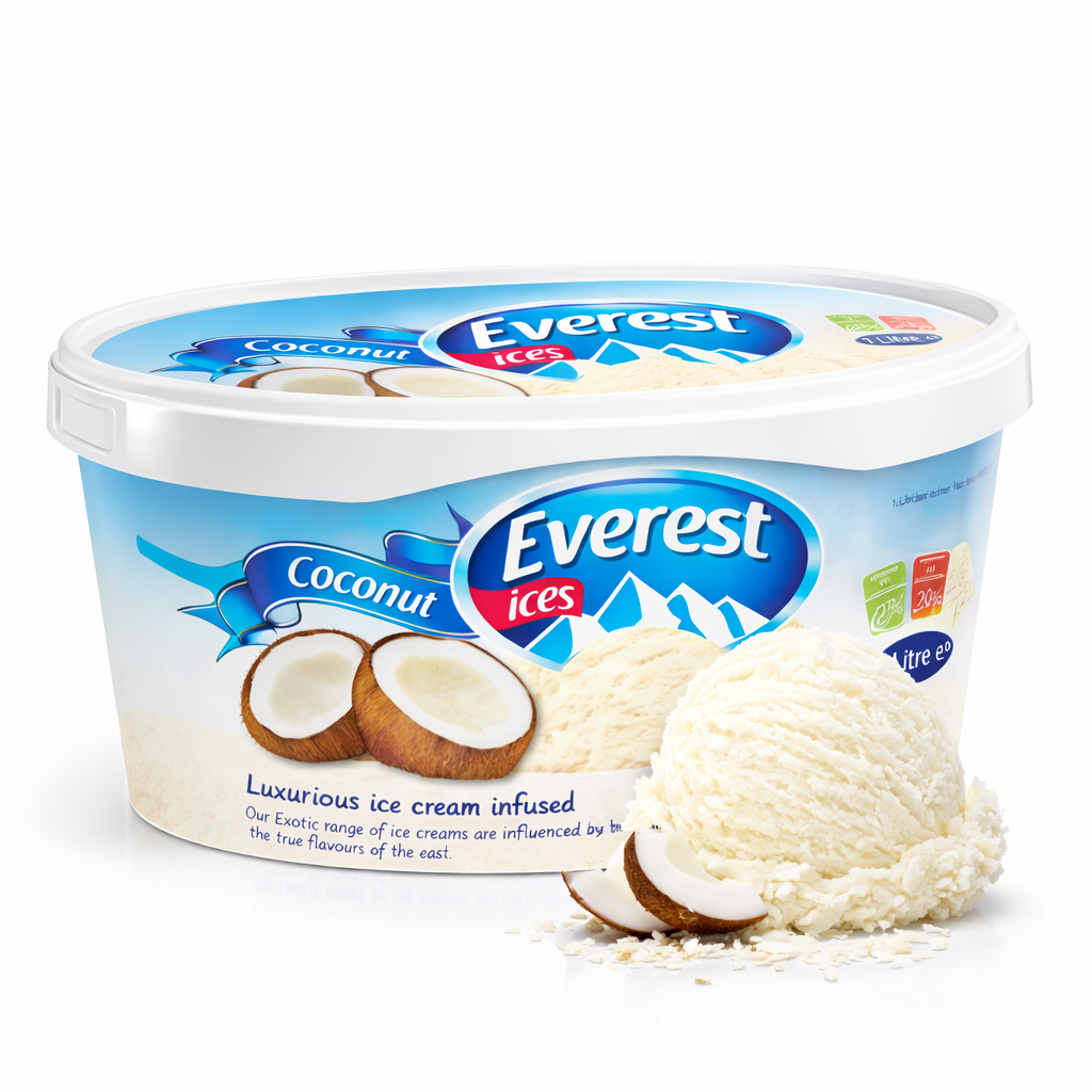 Everest Coconut Ice Cream 1L Tub _0
