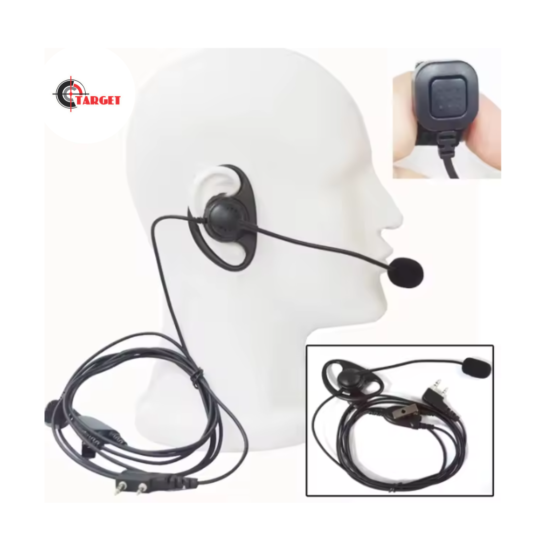 2 Pin Headset Mic Walkie Talkie Headphones with Mic _0