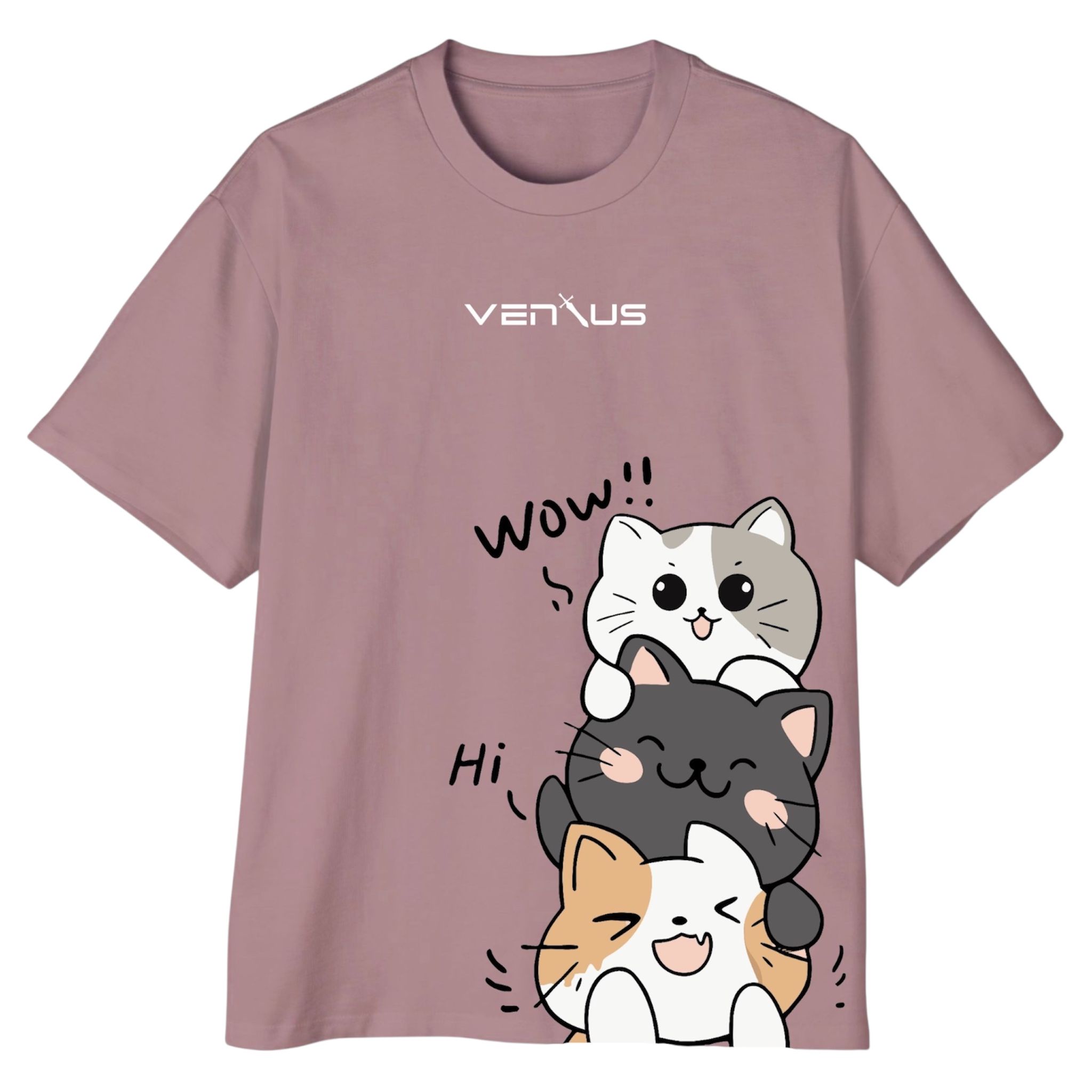 "Cat Stack" Playful Tee - Ventus_3