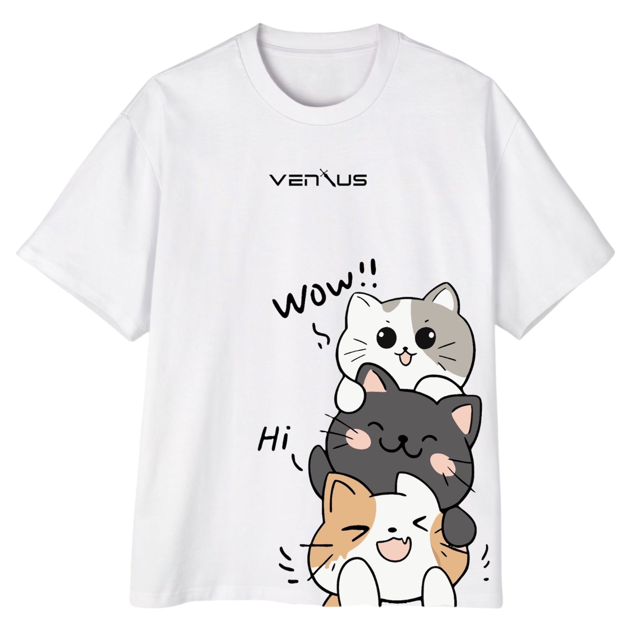 "Cat Stack" Playful Tee - Ventus_4