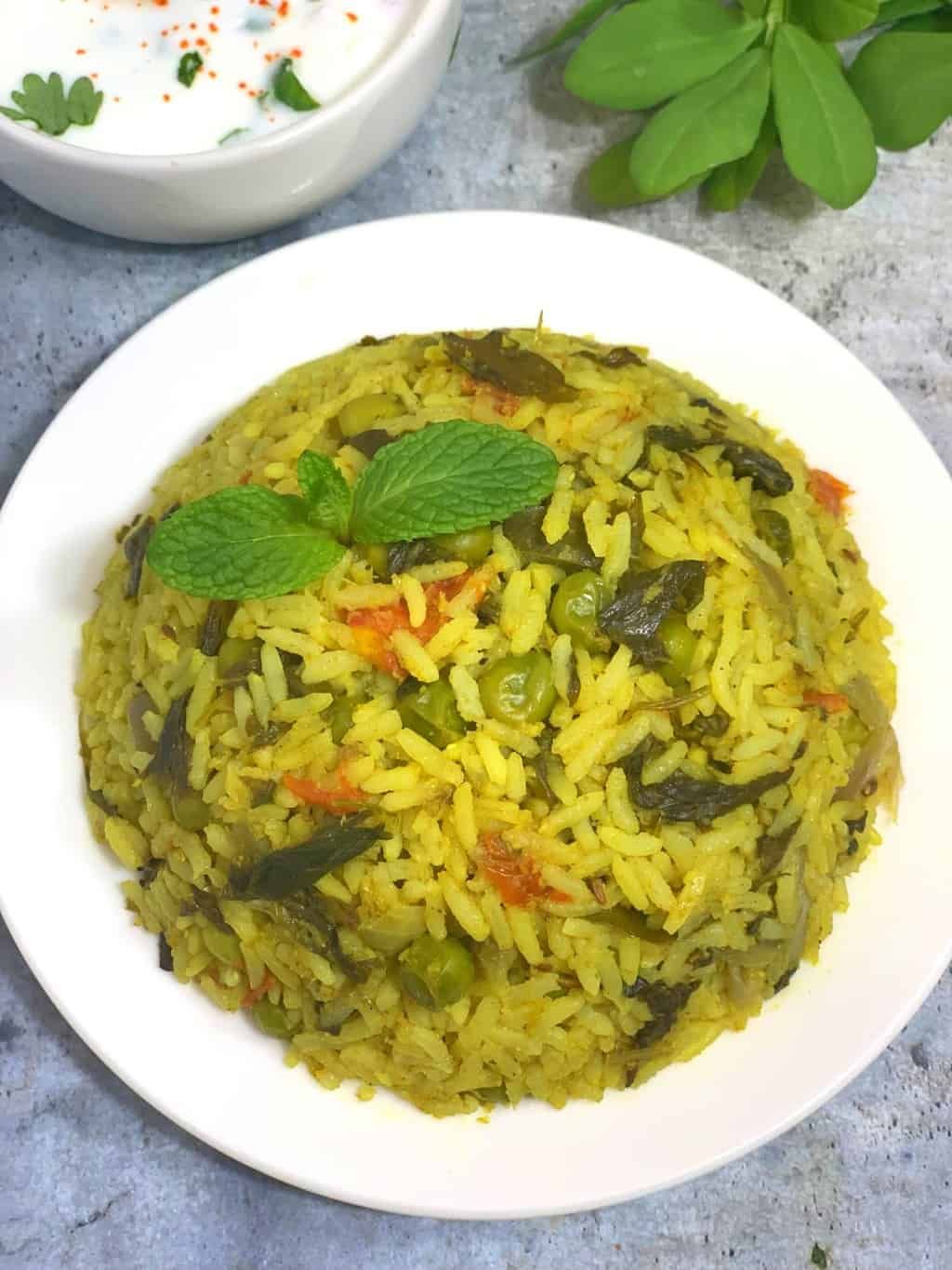 Methi pulao, Raita_0