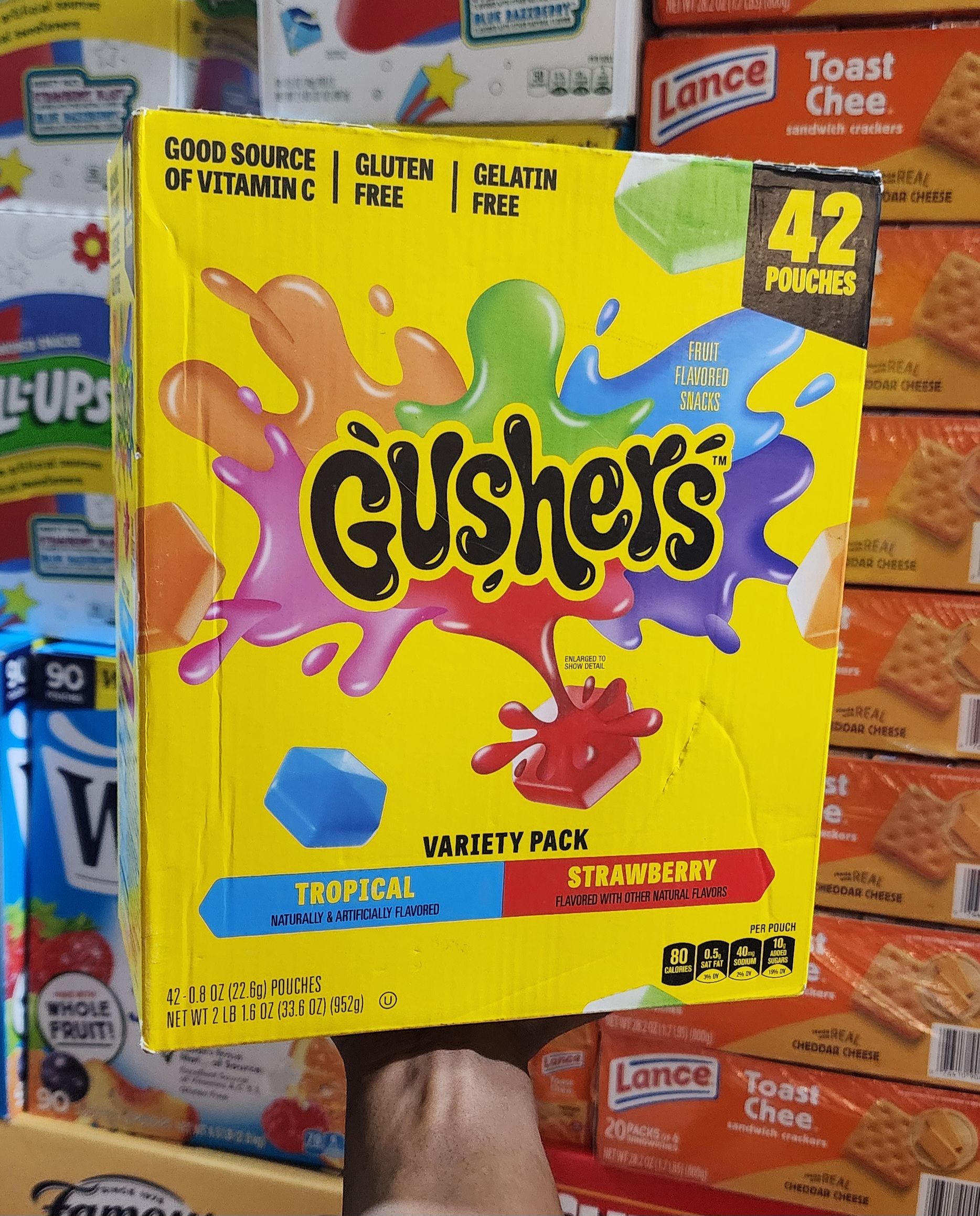 carts Gushers Strawberry & Tropical Variety Pack Snacks, 0.8 oz., 42 pk._0