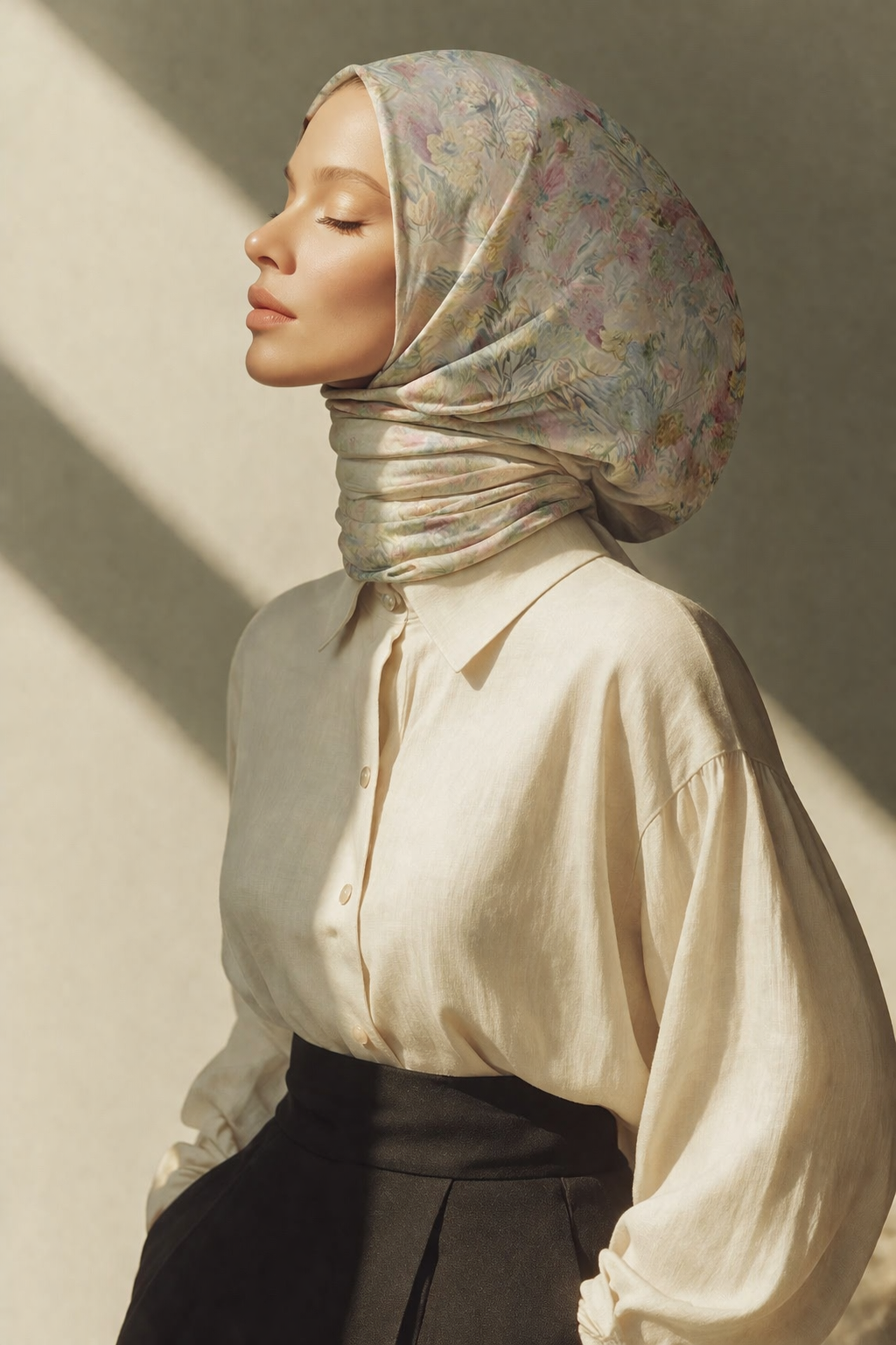 Delight Scented Japan Voile Square Scarf in Antique_0