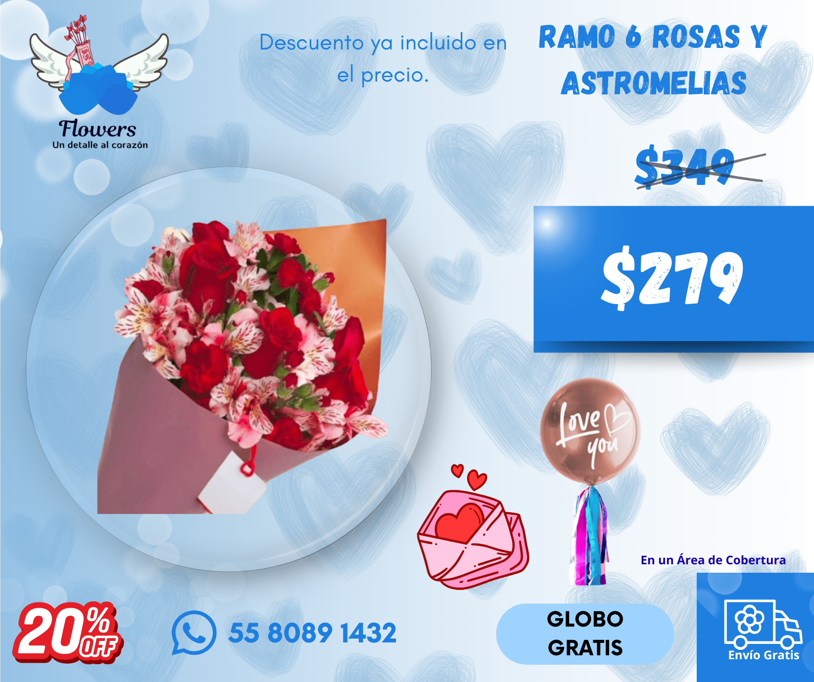 Ramo 6 rosas y astromelias_0