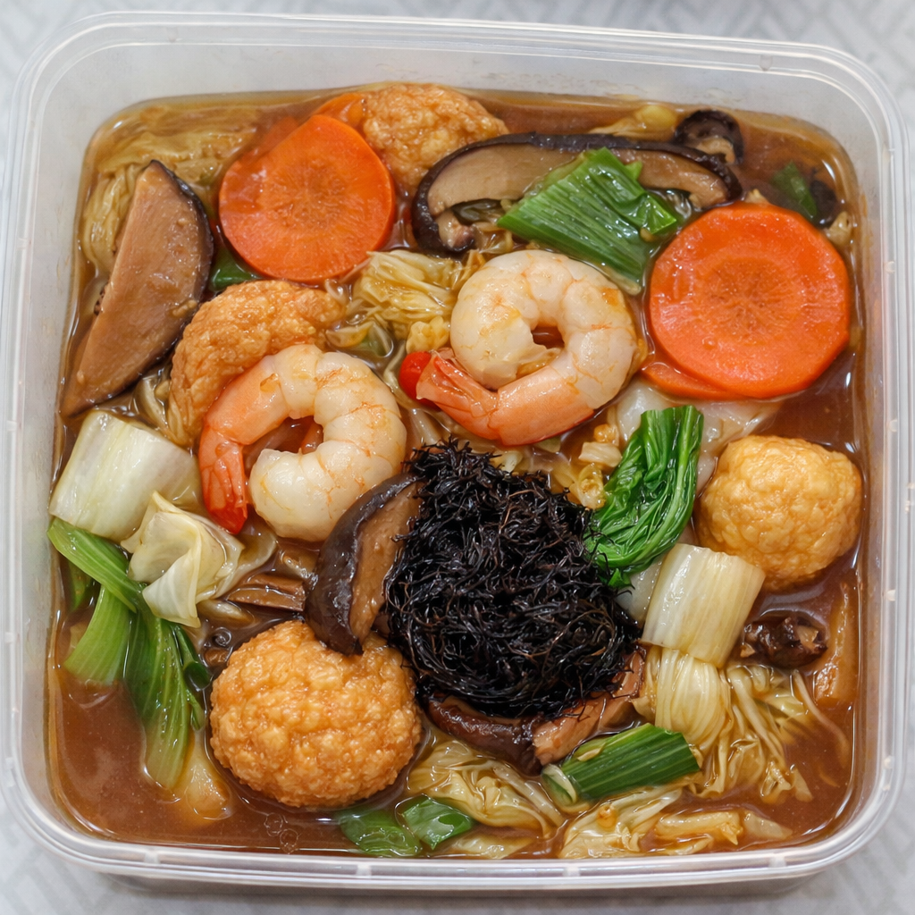 Fa Choy Beancurd with Assorted Vegetables and Prawns_0