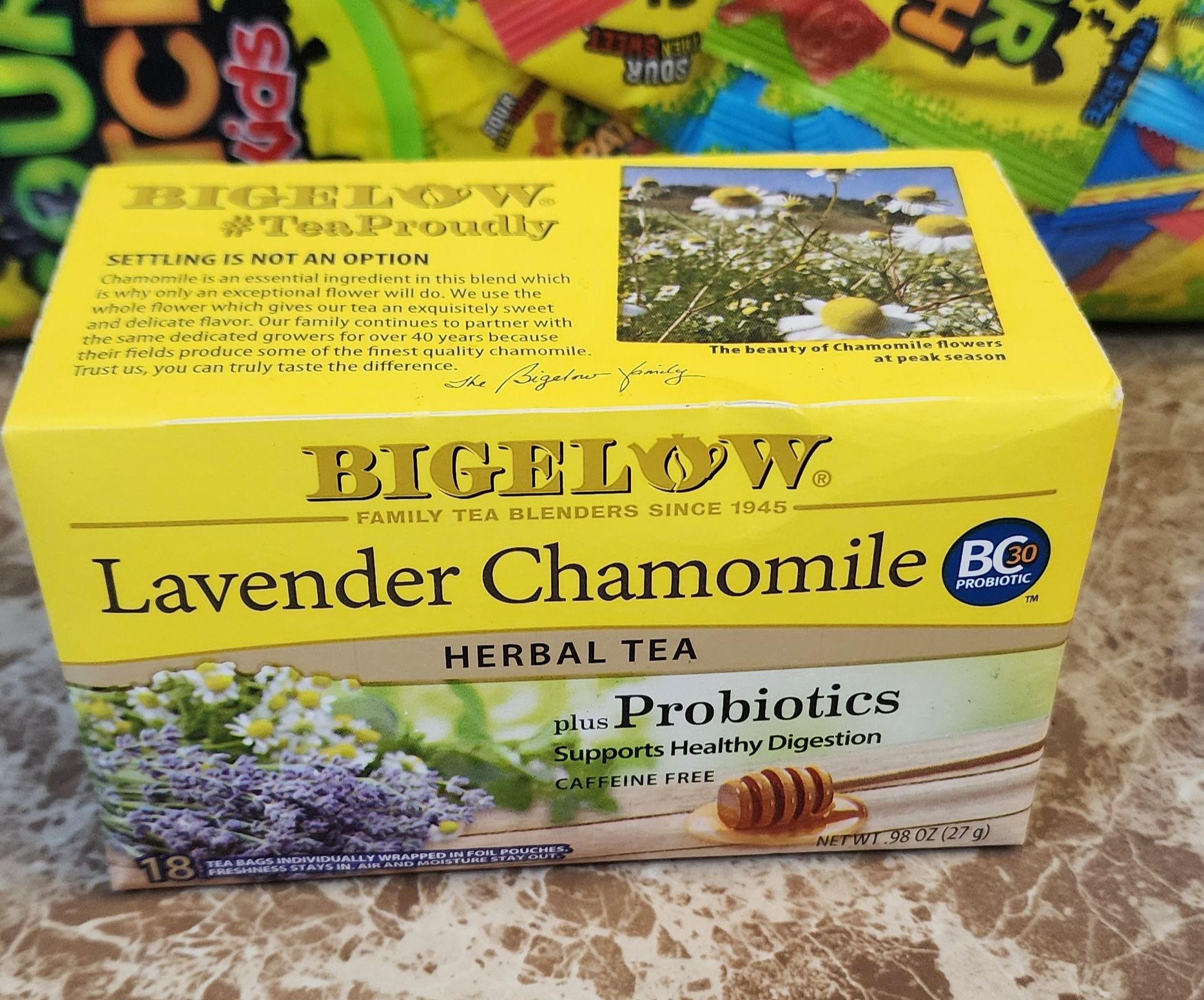 Bigelow lavender chamomile herbal tea plus probiotics support healthy digestion 18 bags _0
