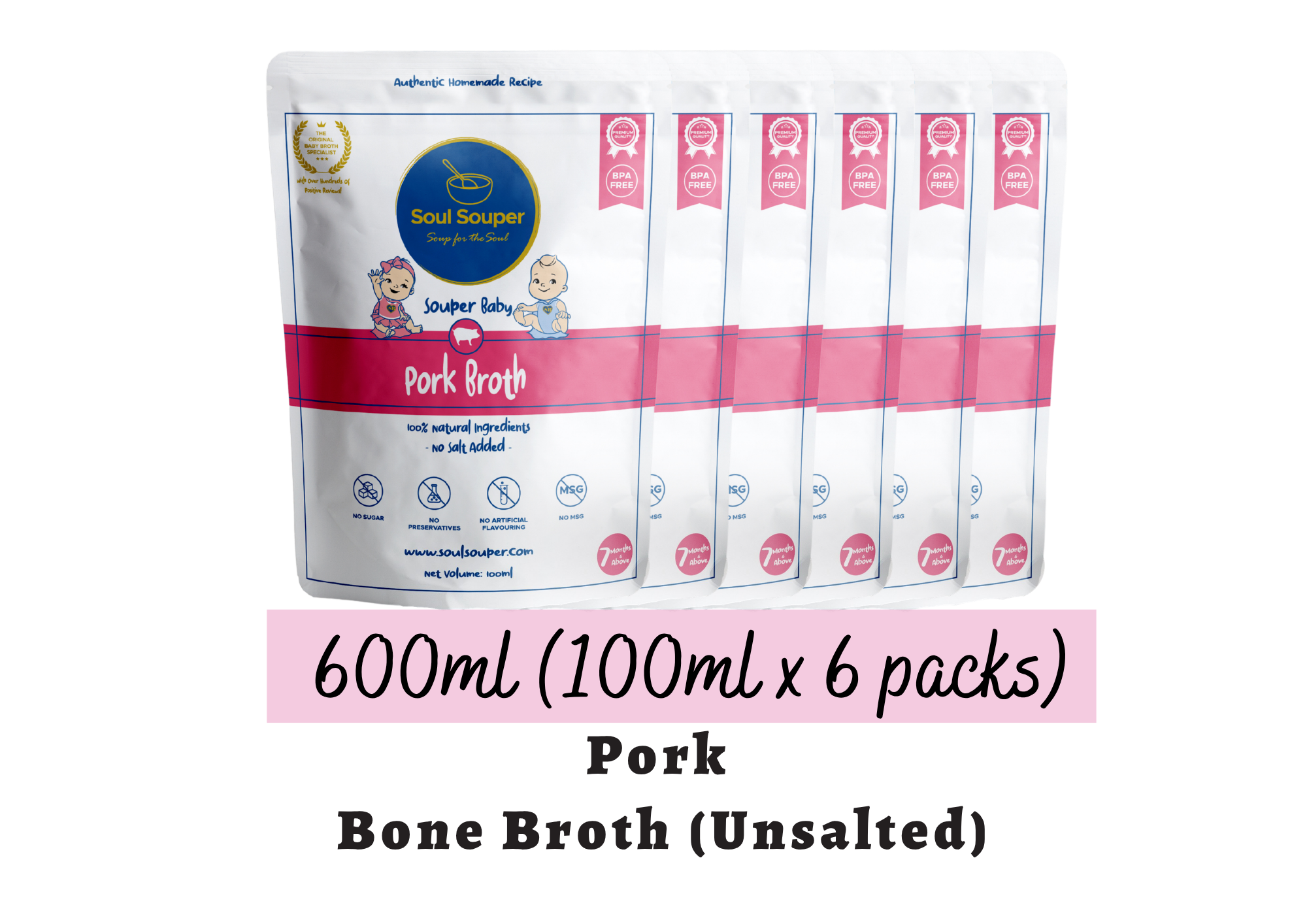 (7m+) Souper Baby (Unsalted) - 600ml (100ml x 6 packs)_7