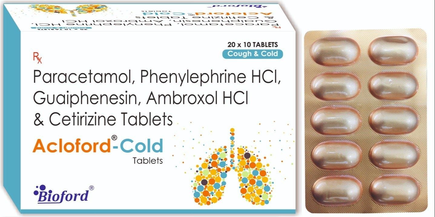 Paracetamol + Phenylephrine Hydrochloride + Guaiphenesin + Cetirizine Hydrochloride + Ambroxol Hydrochloride Tablets 325 Mg Tablet_0