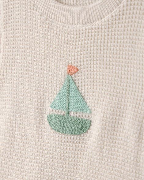 Baby 2-Piece Sailboat Crochet Top & Short Set - Cream_1