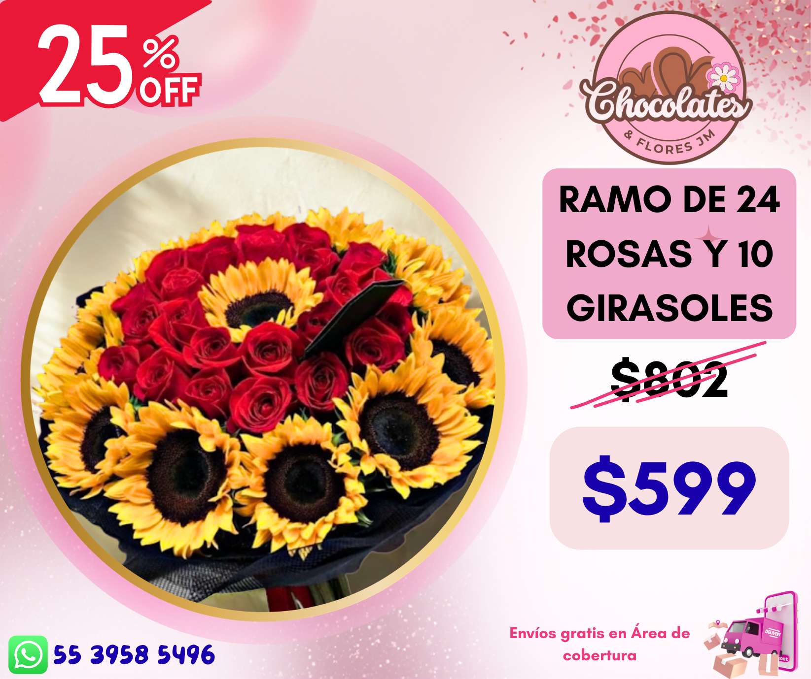 RAMO DE 24 ROSAS Y 10 GIRASOLES_0