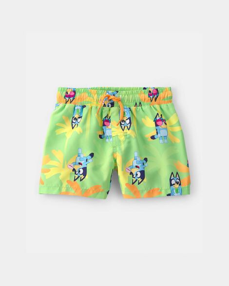 Toddler Boy Bluey™ Swim Trunks - Green_0