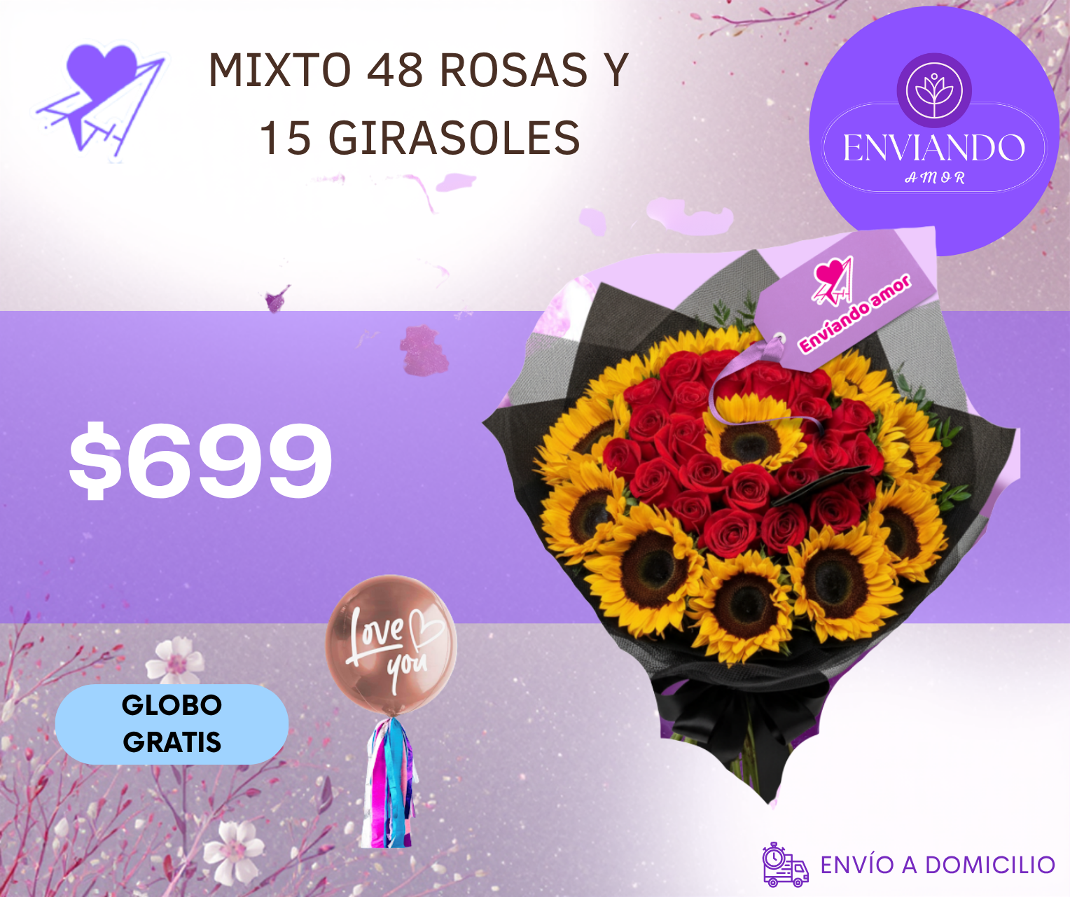 MIXTO 48 ROSAS Y 15 GIRASOLES_0