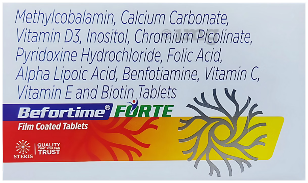 Methylcobalamin + Calcium Carbonate + Vitamin D3 2000 Iu,Lnositol + Chromium Picolinate + Pyridoxine Hydrochloride + Folic Acid + Alpha Lipic Acid + Benfotiamine + Vitamin C + Vitamin E + Biotin Tablet 1500 Mcg Tablet_0