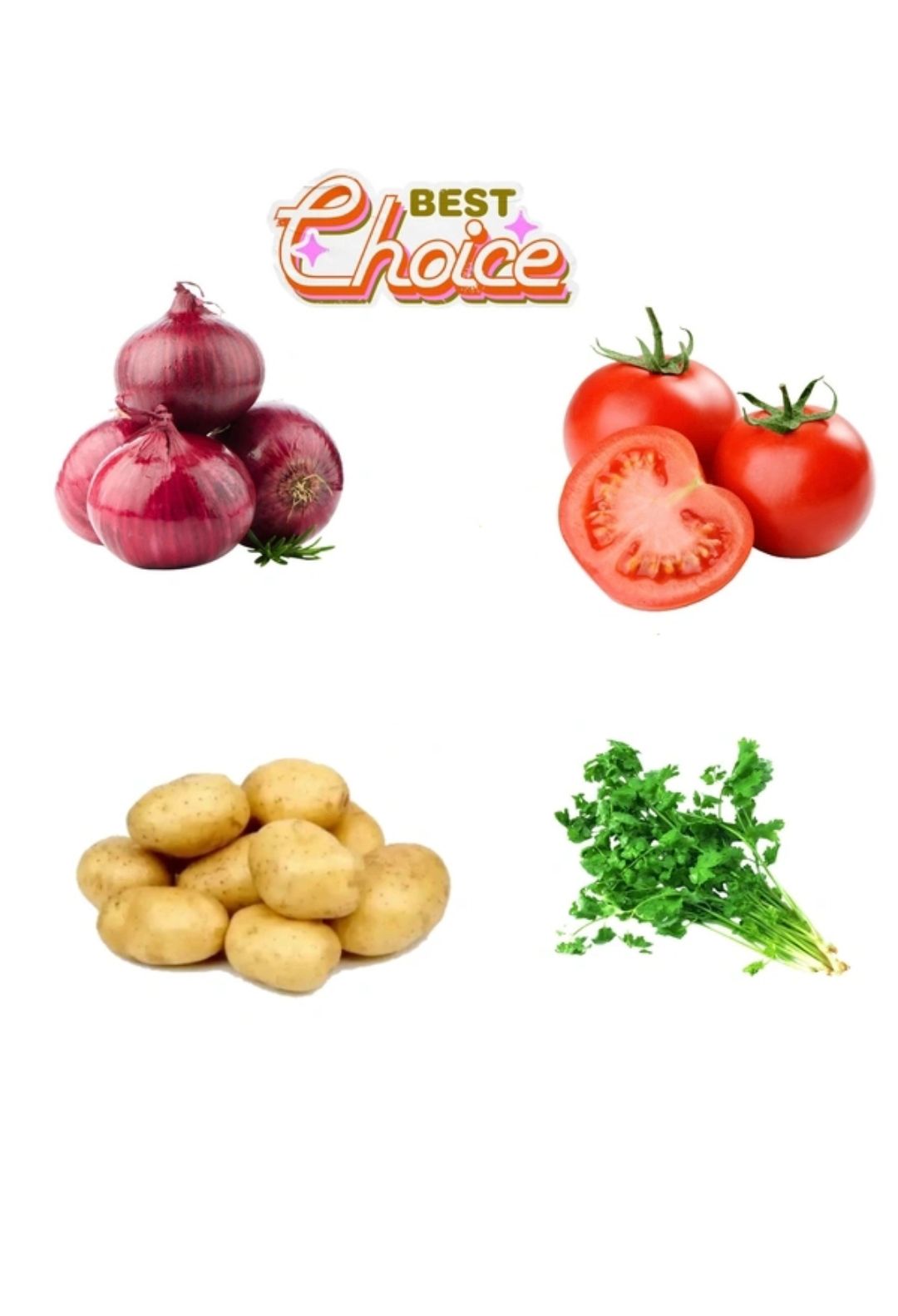Veggie bundle, 1kg onion, 1kg tomato, 1kg potatoes + free 2bunch dhania_0