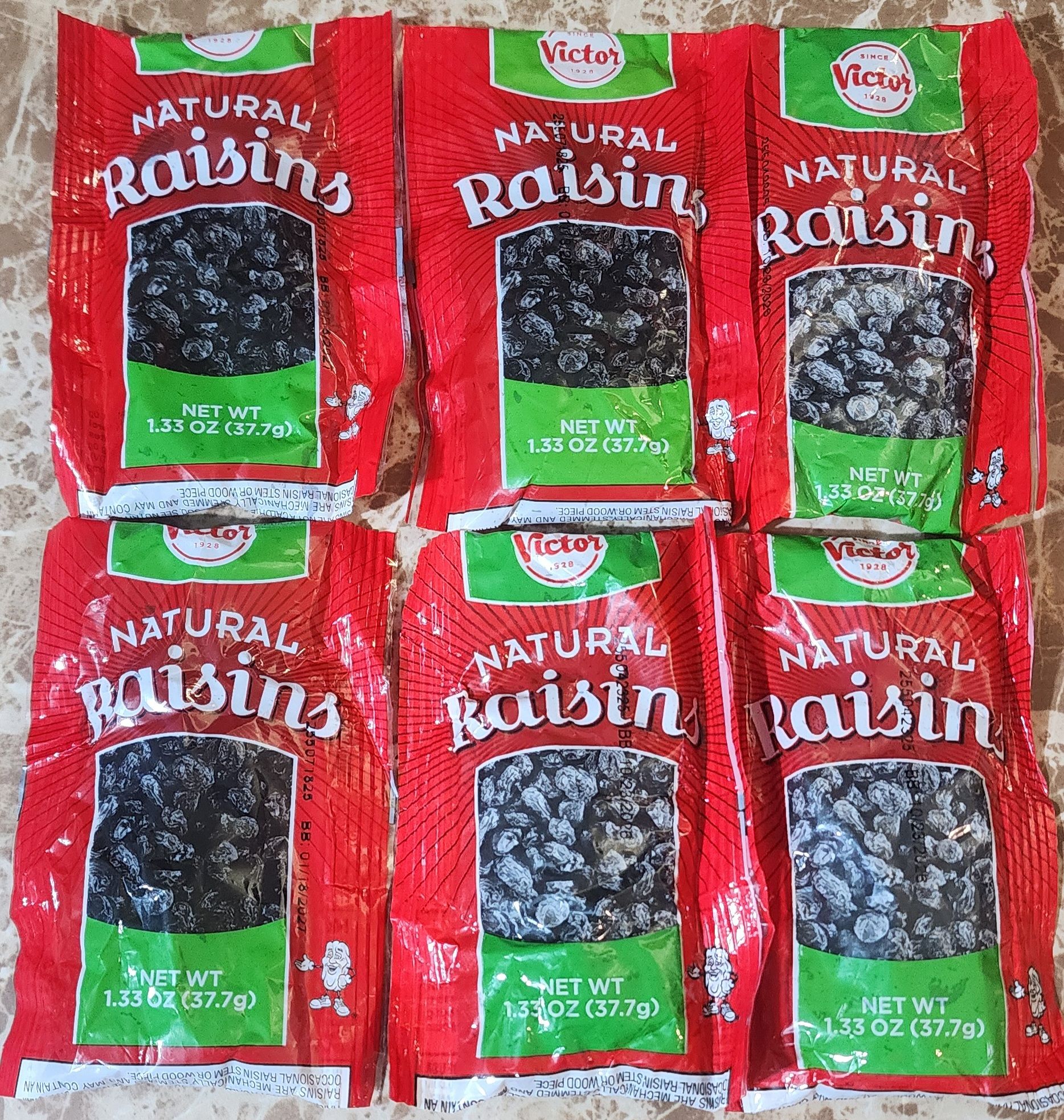 Victor natural raisins 1.33 oz_1