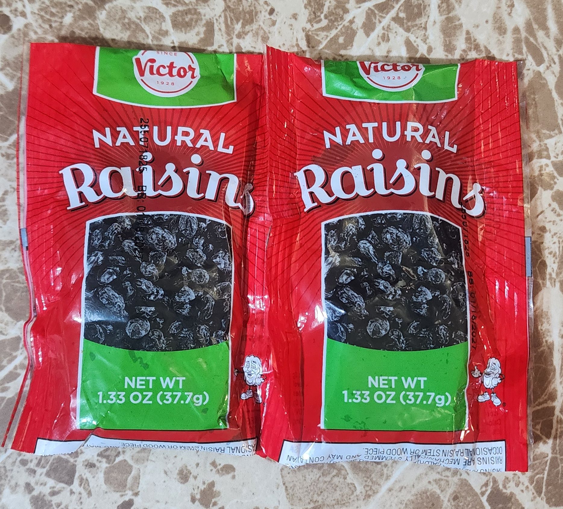 Victor natural raisins 1.33 oz_0