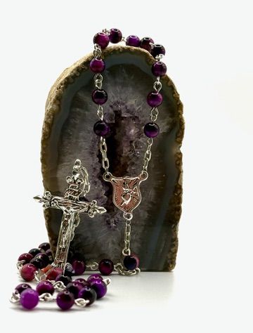 Rosario de Ojo de Tigre fucsia (tintado) 6mm baño de plata_0