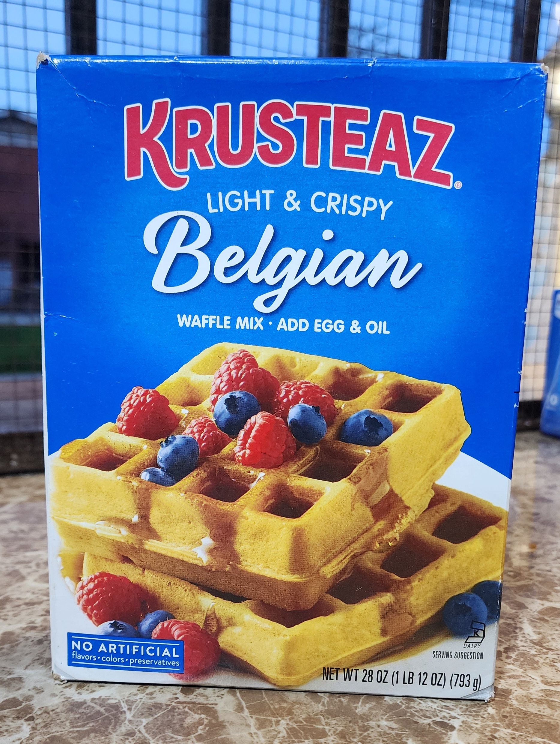 Krusteaz light&crispy Belgain waffles mix _0
