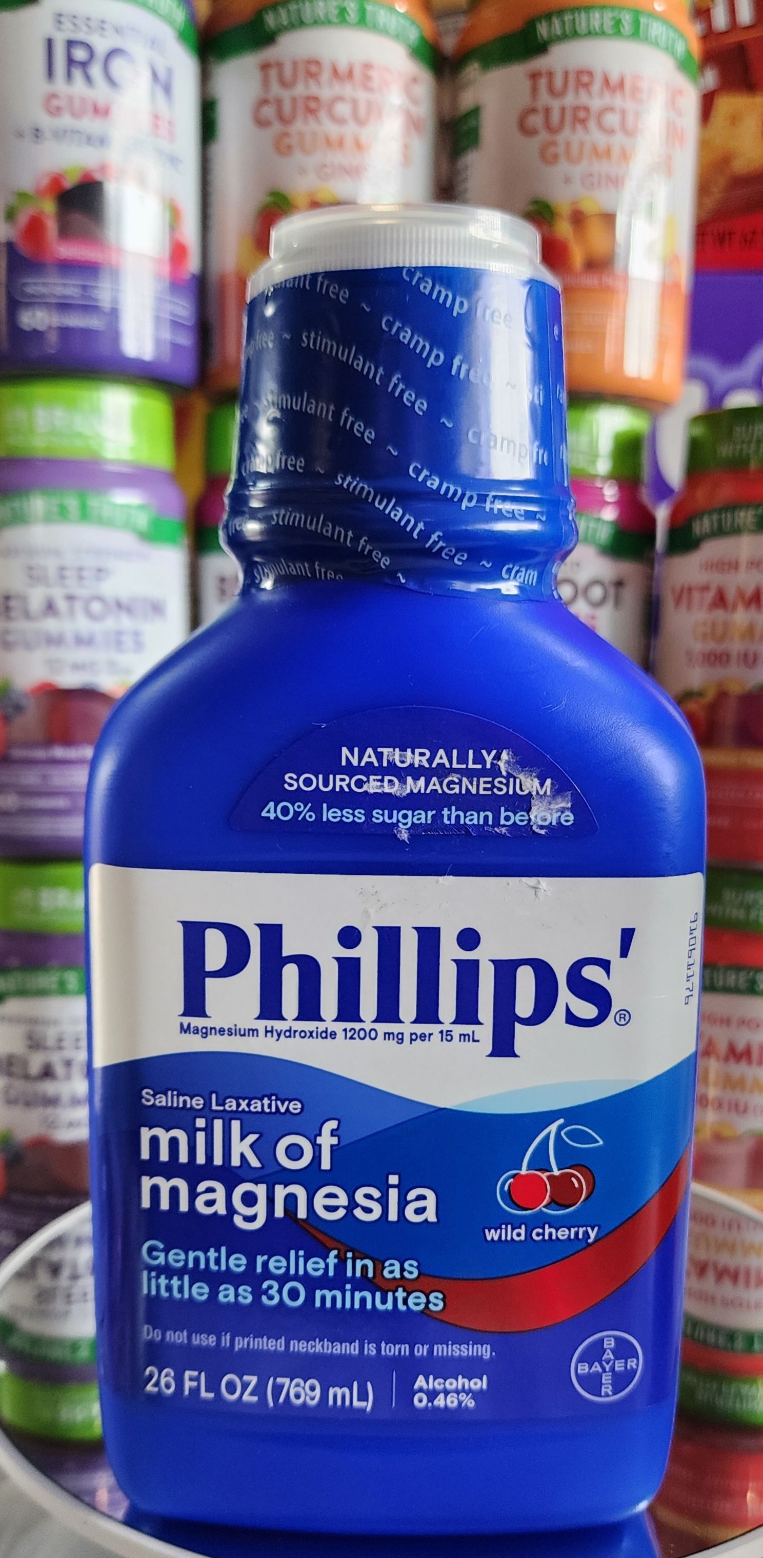 Phillips saline laxative milk of magnesium wild cherry flavored 26 oz_0