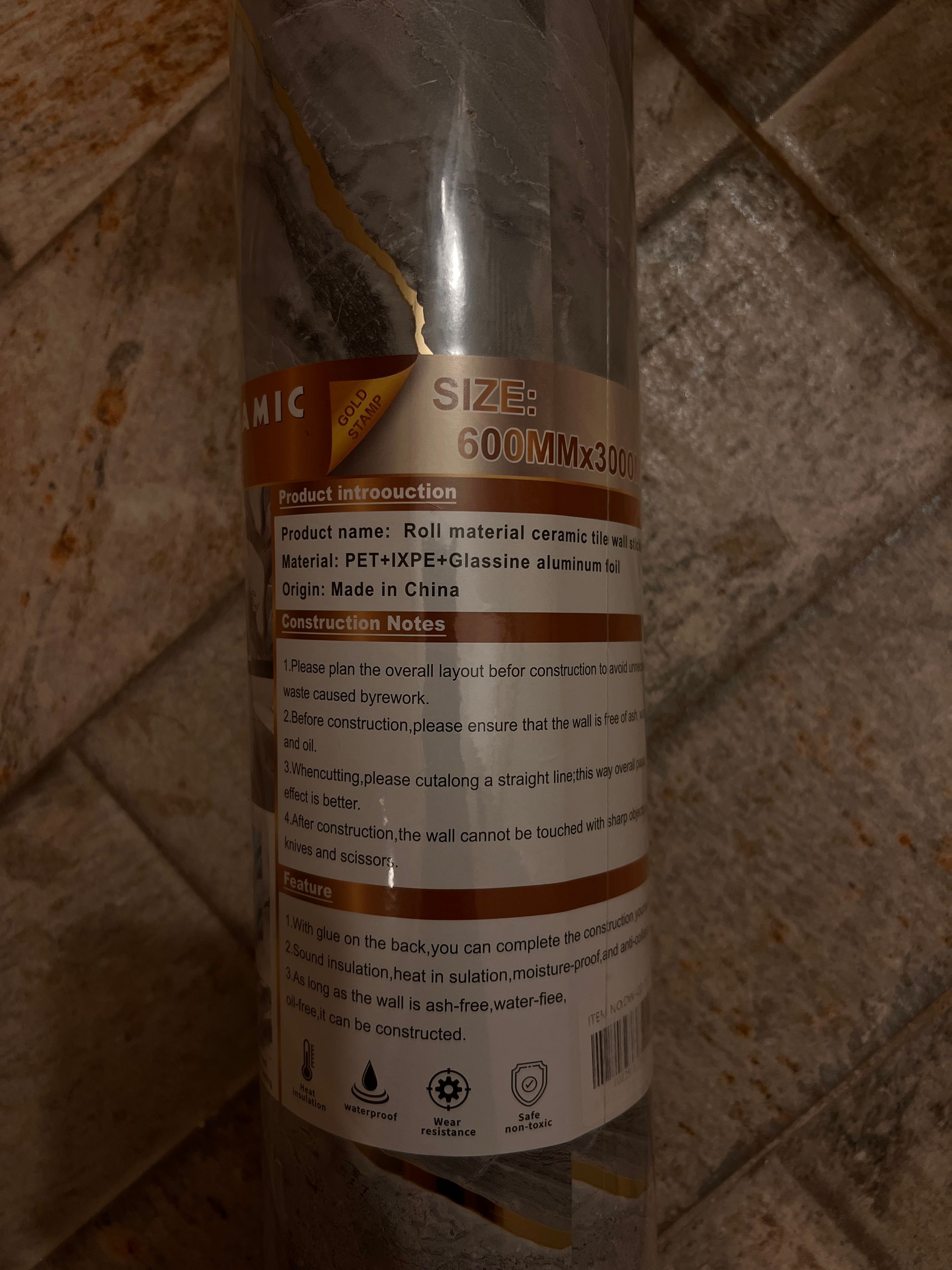 Aesthetic Grey Marble Sticker Wallpaper Roll_2