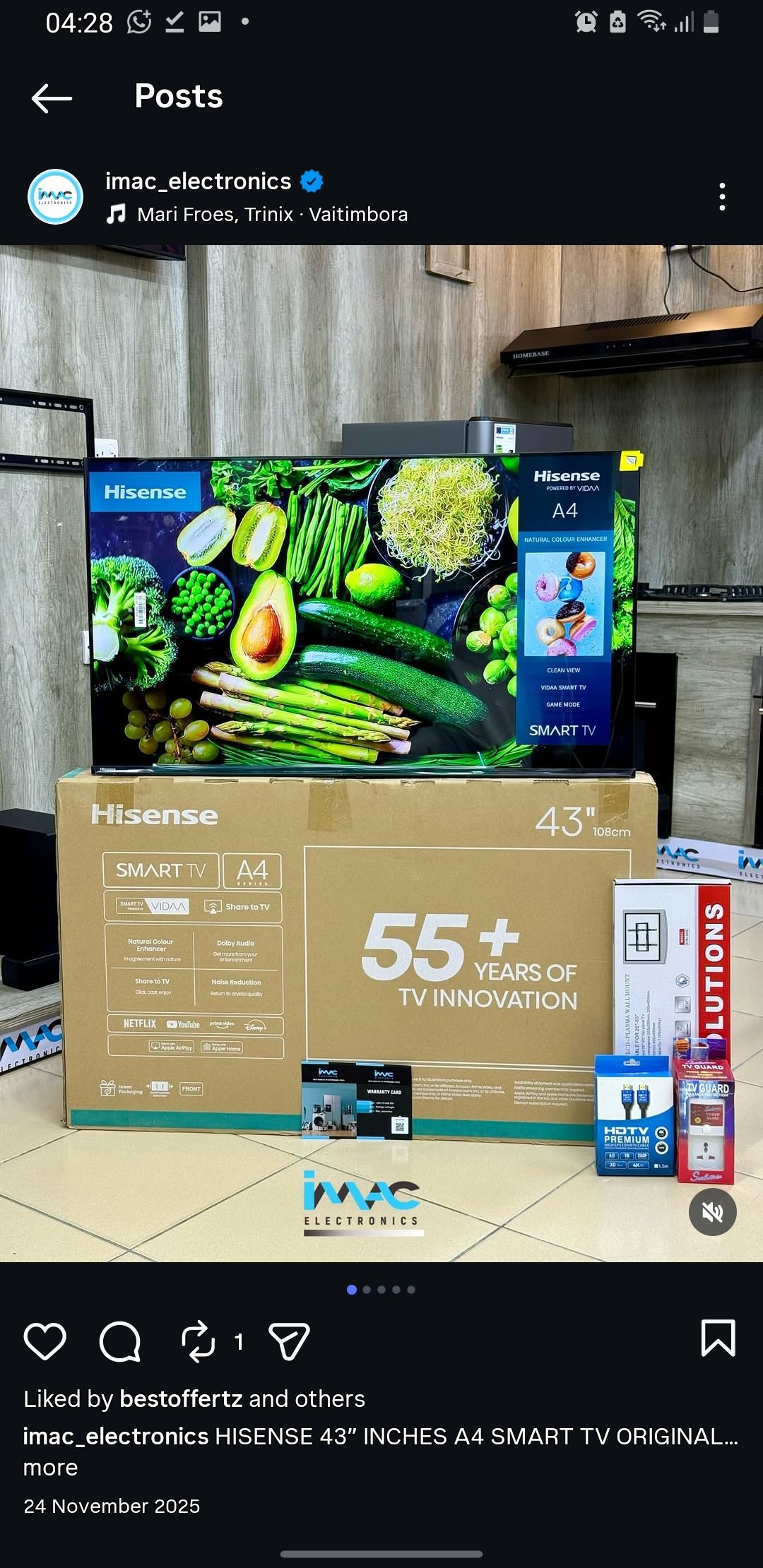 HISENSE 55 INCH SMART TV _1