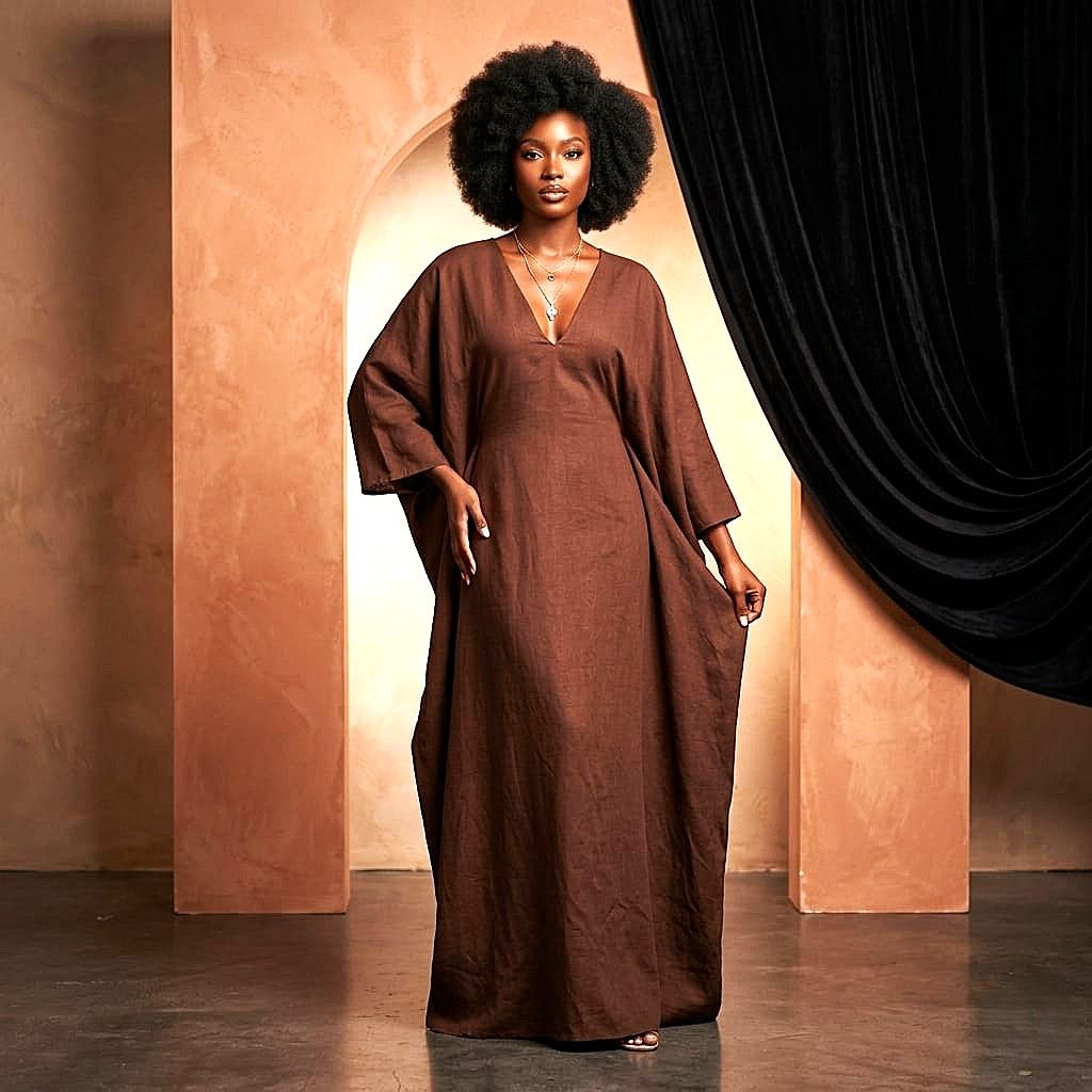 Robe longue marron_1