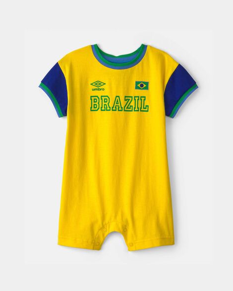 Baby Umbro Brazil Soccer Romper - Blue/Yellow/Green_0