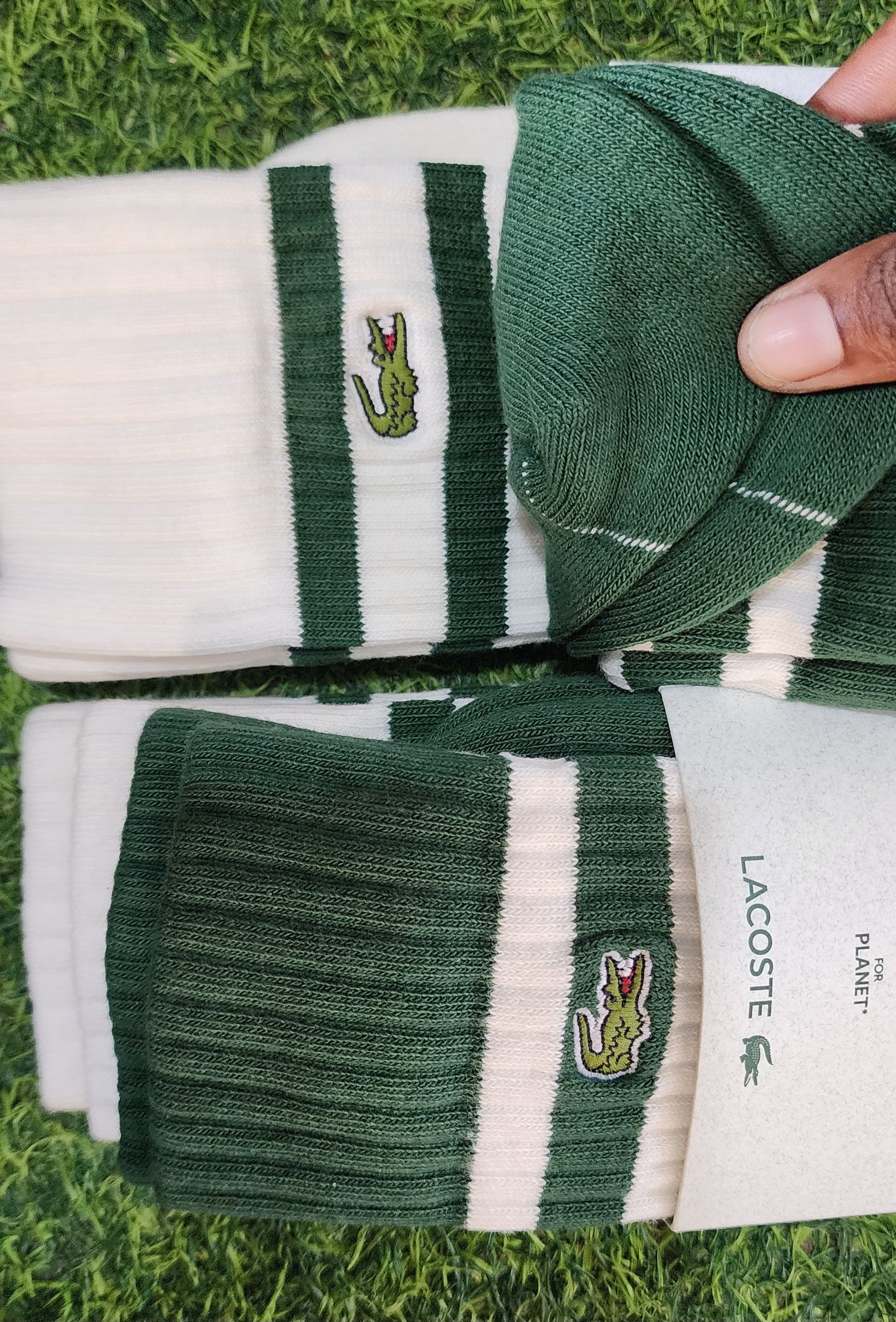 Lacoste men green/white socks (2 per pk)_2