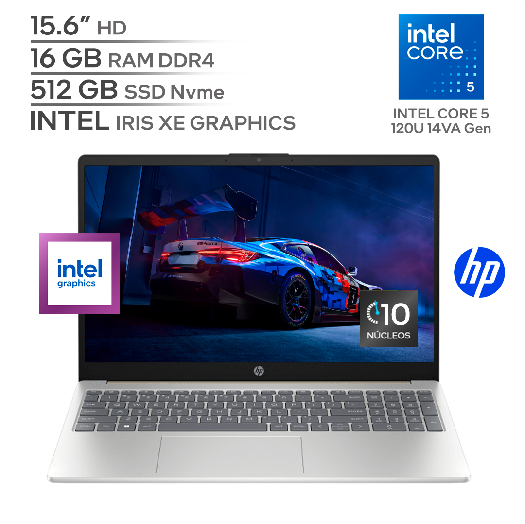 HP 250RT G10 / INTEL CORE 5 120U 14Va Generación / RAM 16 GB DDR4 / SSD 512 GB Nvme / 15.6" HD / WINDOWS 11_0