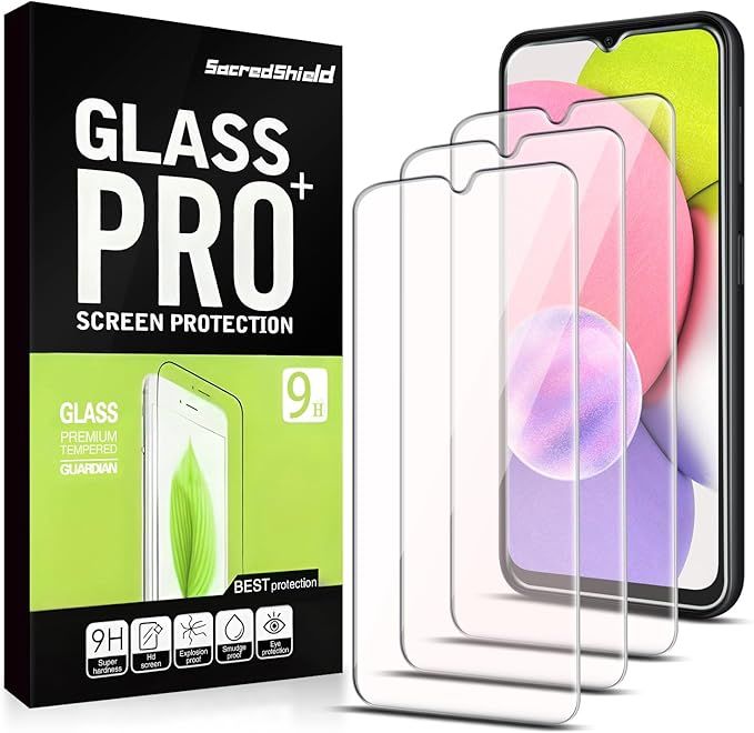 Screen Protector for Samsung Galaxy A03S/ A03 Tempered Glass, 9H Hardness, Bubble Free_0