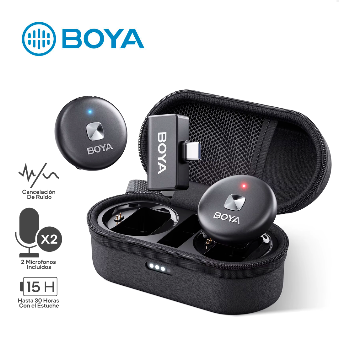 BOYA OMIC U / MICROFONO INALAMBRICO / 2 MICROFONOS / 50M DE ALCANCE / CANCELACION DE RUIDO / USB C_0