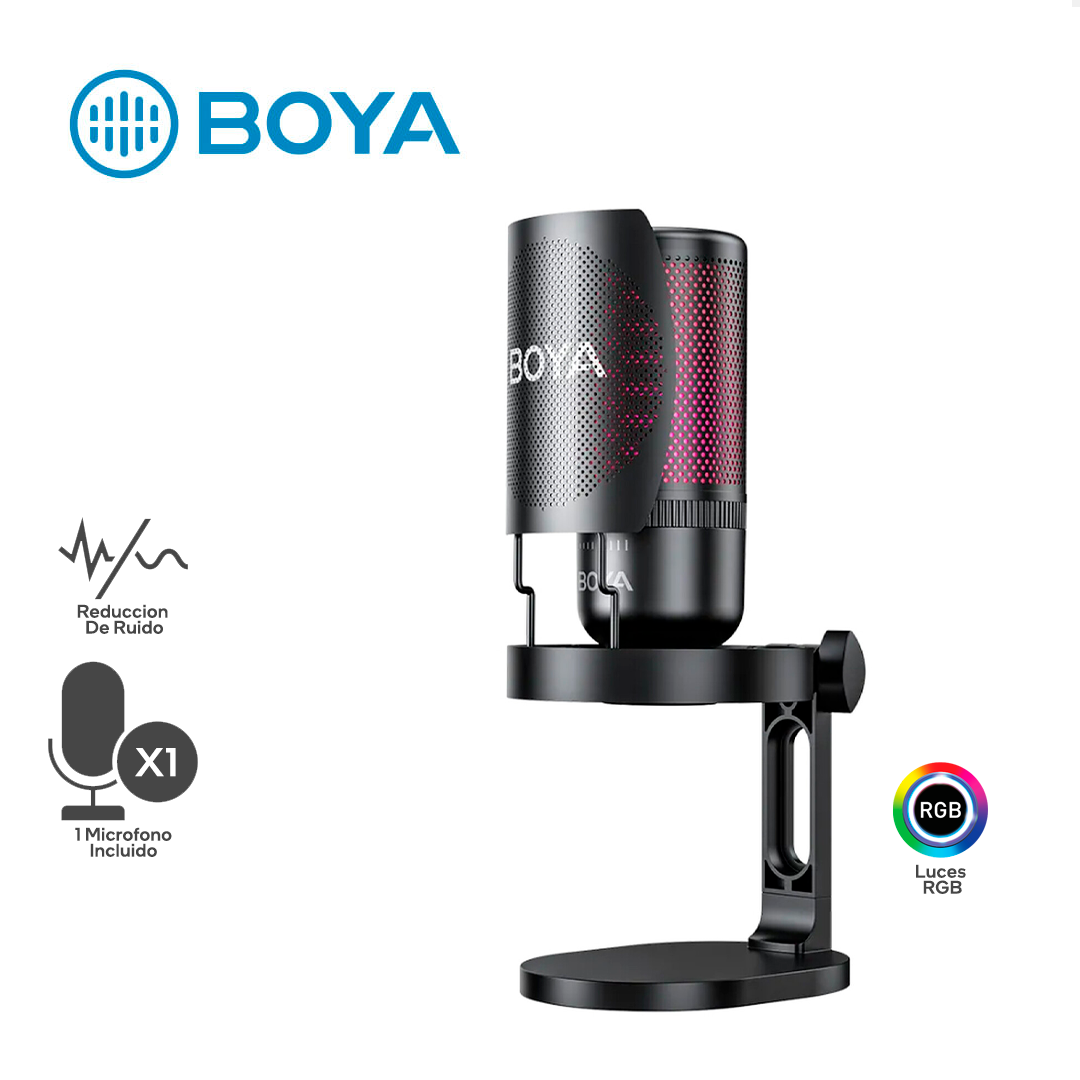 BOYA K3 / MICROFONO STREAMING PODCAST / 1 MICROFONO / REDUCCION DE RUIDO / USB C / RGB / CONDENSADOR_0
