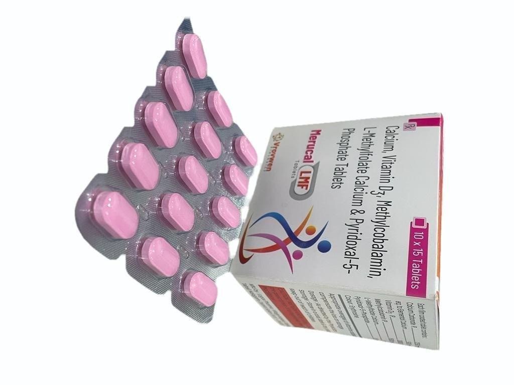 Calcium + Vitamin D3 2000 Iu + Methylcobalamin + L-Methylfolate Calcium + Pyridoxal-5 Phosphate Tablets 1500 Mcg Tablet_0
