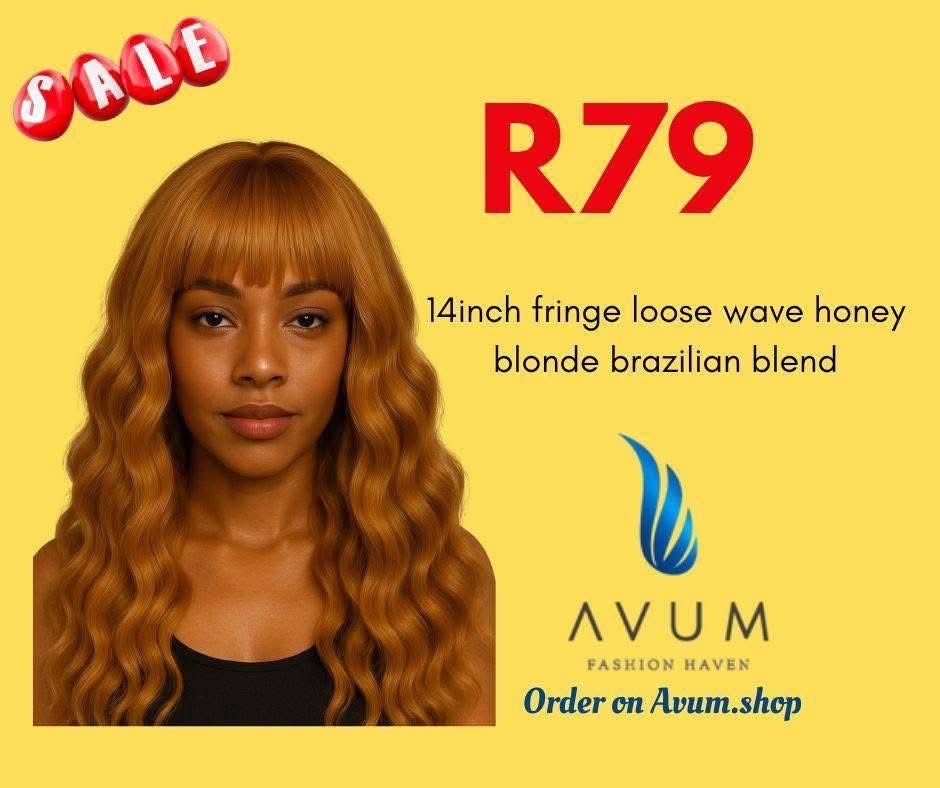 Honey blonde wavy fringe_0